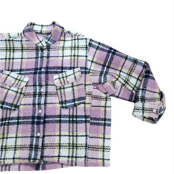 Zara Lavender Plaid Jeweled Oversized Shacket M - Picture 6 of 11